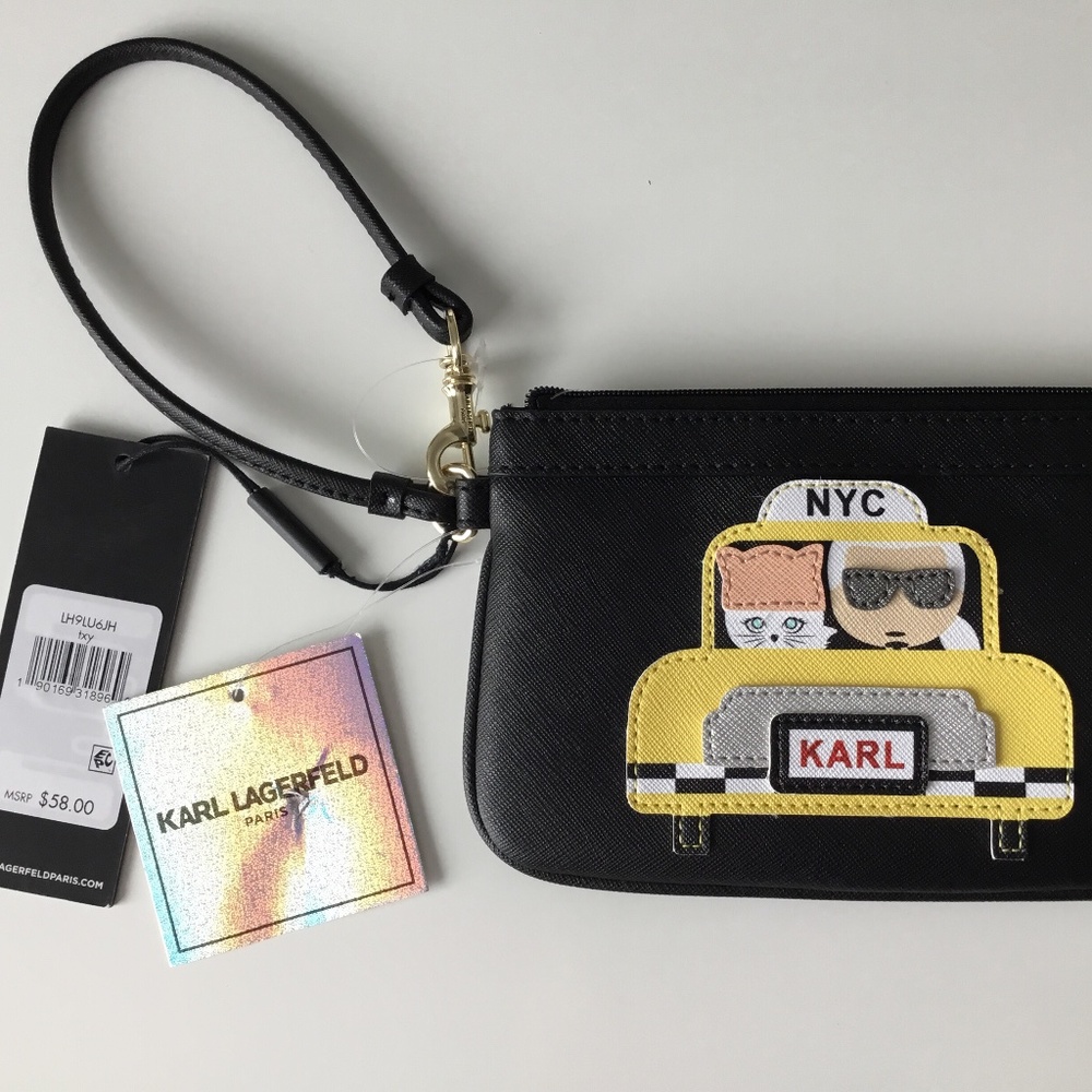 NWT Karl Lagerfeld Choupette NYC Taxi Wristlet